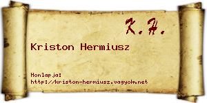 Kriston Hermiusz névjegykártya